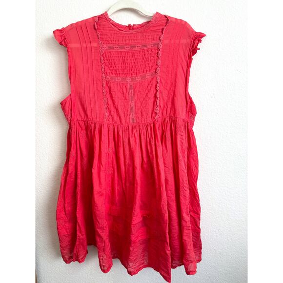 Free People Nobody Like You Embroidered Coral Mini Dress - Picture 4 of 13